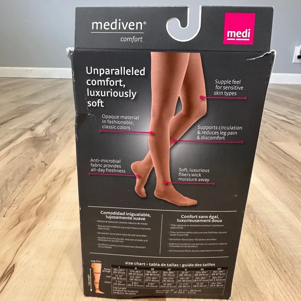 Mediven Comfort Closed Toe‎ Thigh High Beaded Top band 30-40mmHg Natural Size V